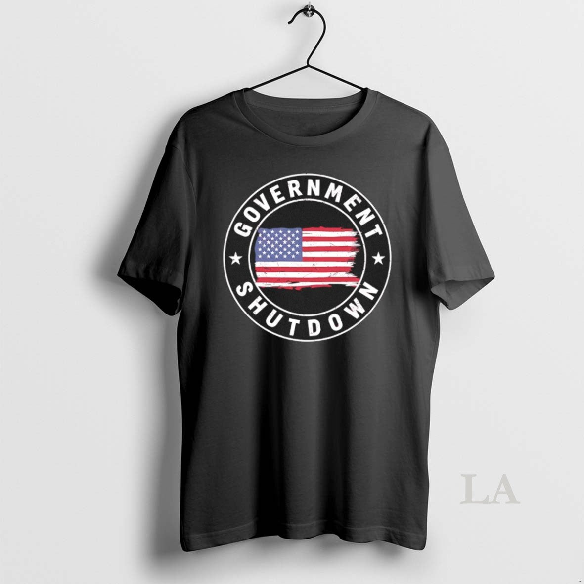 Original Government Shutdown American Flag Logo Tee Modern Style
