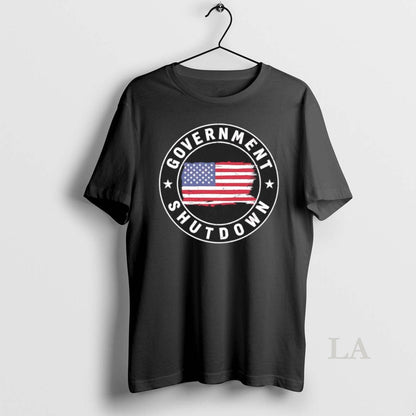 Original Government Shutdown American Flag Logo Tee Modern Style