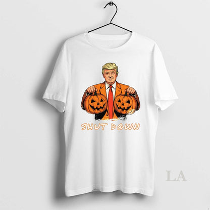 Original Government Shutdown Halloween Donald Trump Pumpkin Long