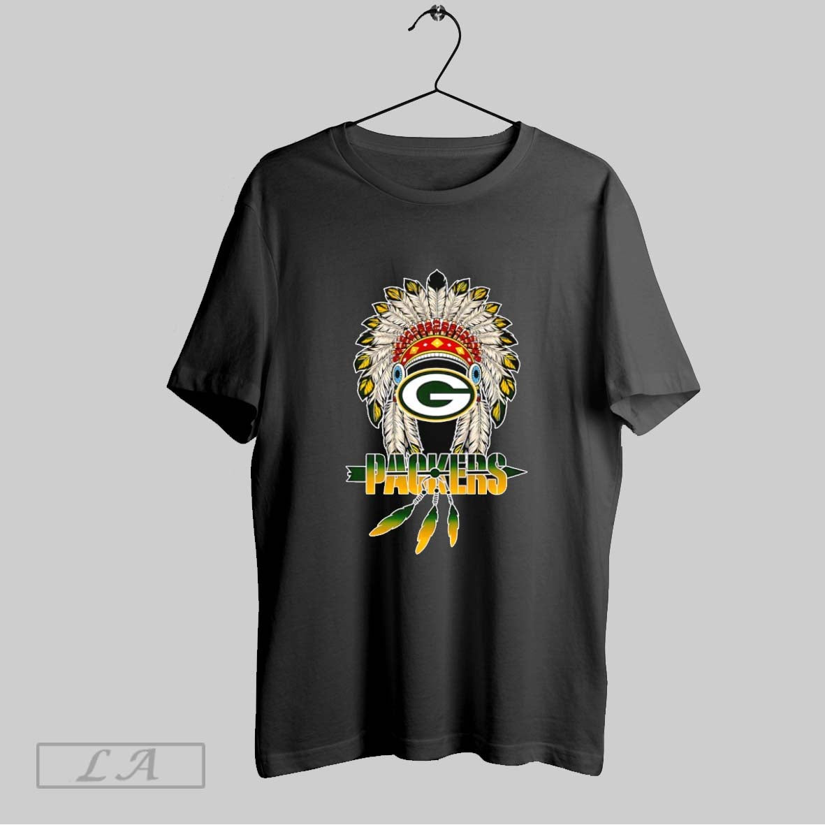 Original Green Bay Packer Football Native American Tee Authentic