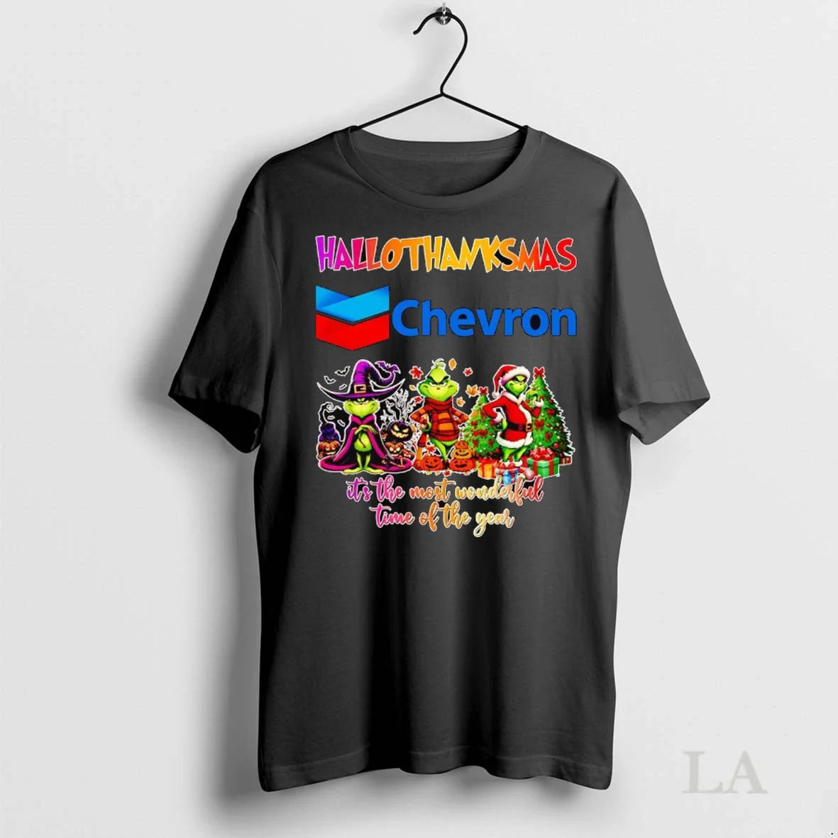 Original Grinch Chevron Hallothanksmas Its Most Wonderful Time Tank