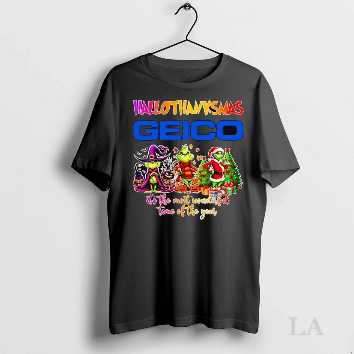 Original Grinch Geico Hallothanksmas Its Most Wonderful Time TShirt