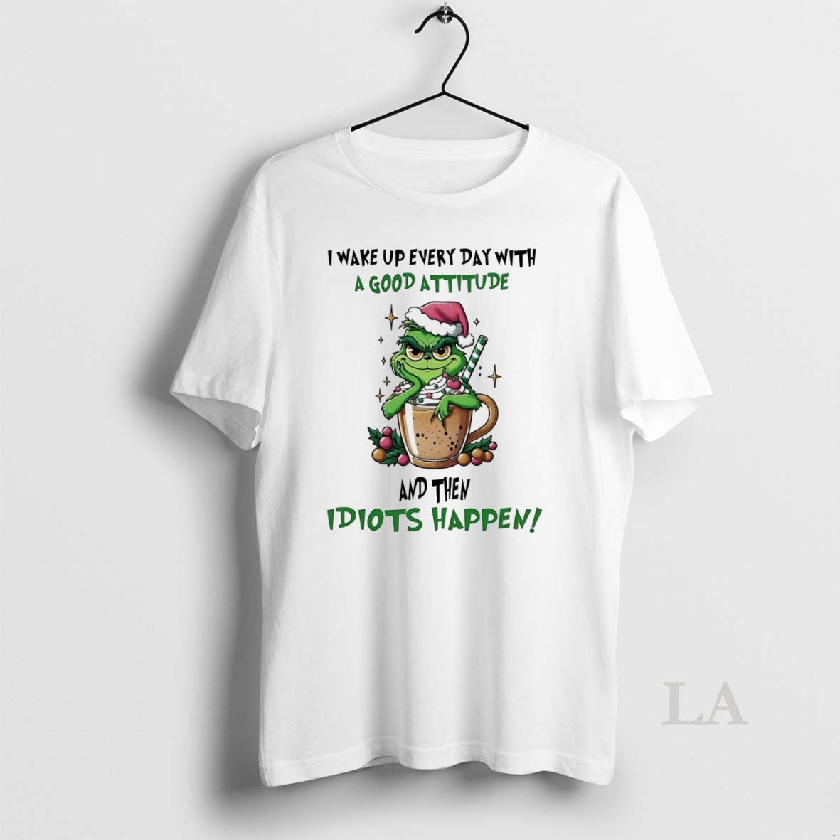 Original Grinch I Wake Up Every Day Good Attitude White Tank Top