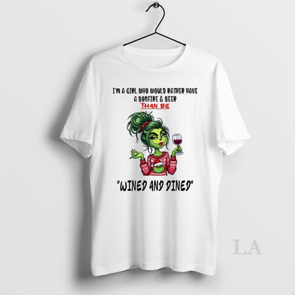 Original Grinch Im Who Would Rather Have Bonfire And Beer Tee Retro