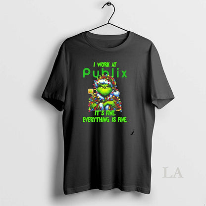 Original Grinch Santa I Work Publix Its Fine Everything Is Fine
