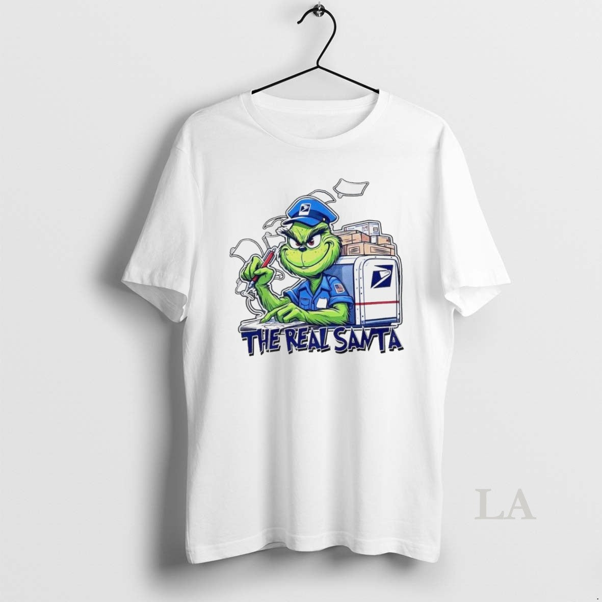Original Grinch Usps Real Santa White TShirt Elegant Style