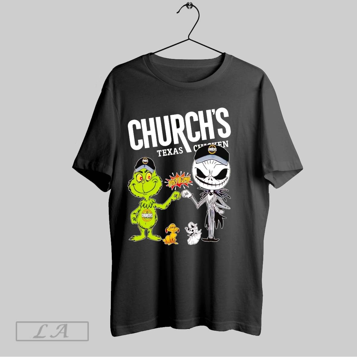 Original Grinch And Jack Skellington Fist Bump Churchs Texas Chicken