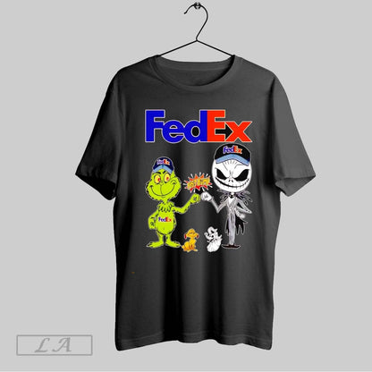 Original Grinch And Jack Skellington Fist Bump Fedex Halloween Tank