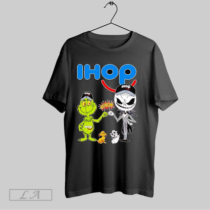 Original Grinch And Jack Skellington Fist Bump Ihop Halloween Shirt
