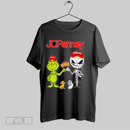 Original Grinch And Jack Skellington Fist Bump Jcpenney Halloween Tee
