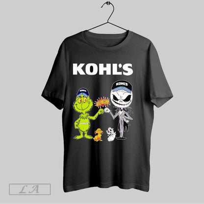 Original Grinch And Jack Skellington Fist Bump Kohls Halloween TShirt