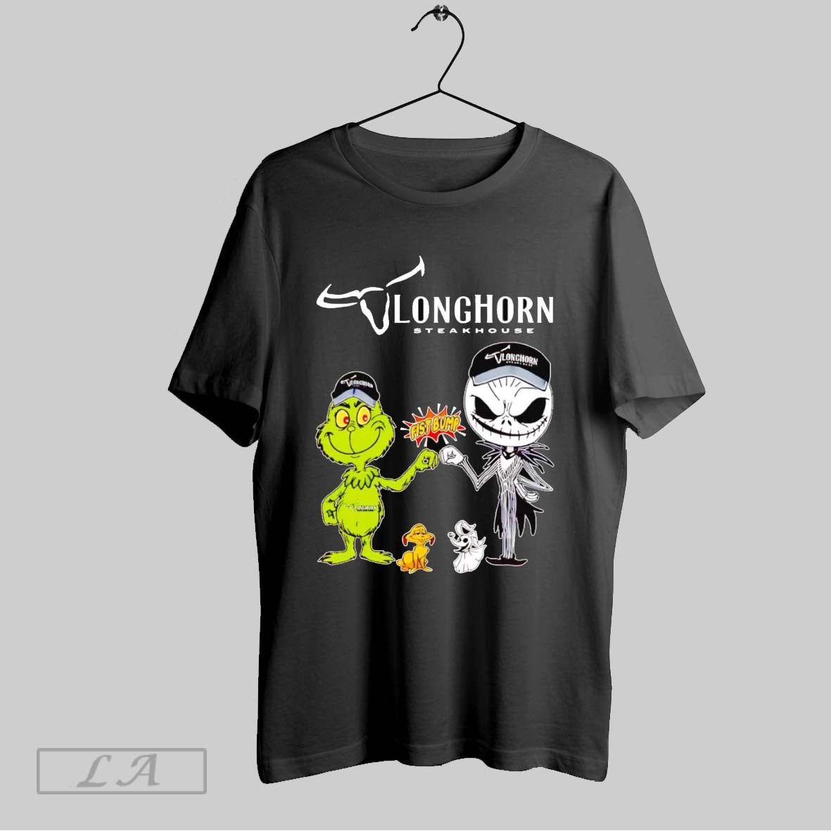 Original Grinch And Jack Skellington Fist Bump Longhorn Steakhouse