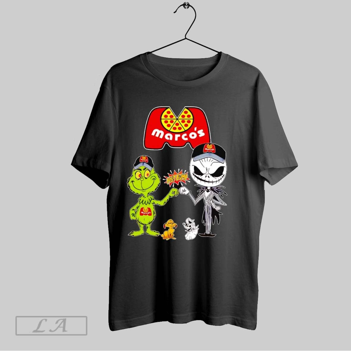 Original Grinch And Jack Skellington Fist Bump Marcos Halloween Long
