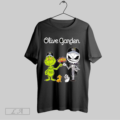 Original Grinch And Jack Skellington Fist Bump Olive Garden Halloween