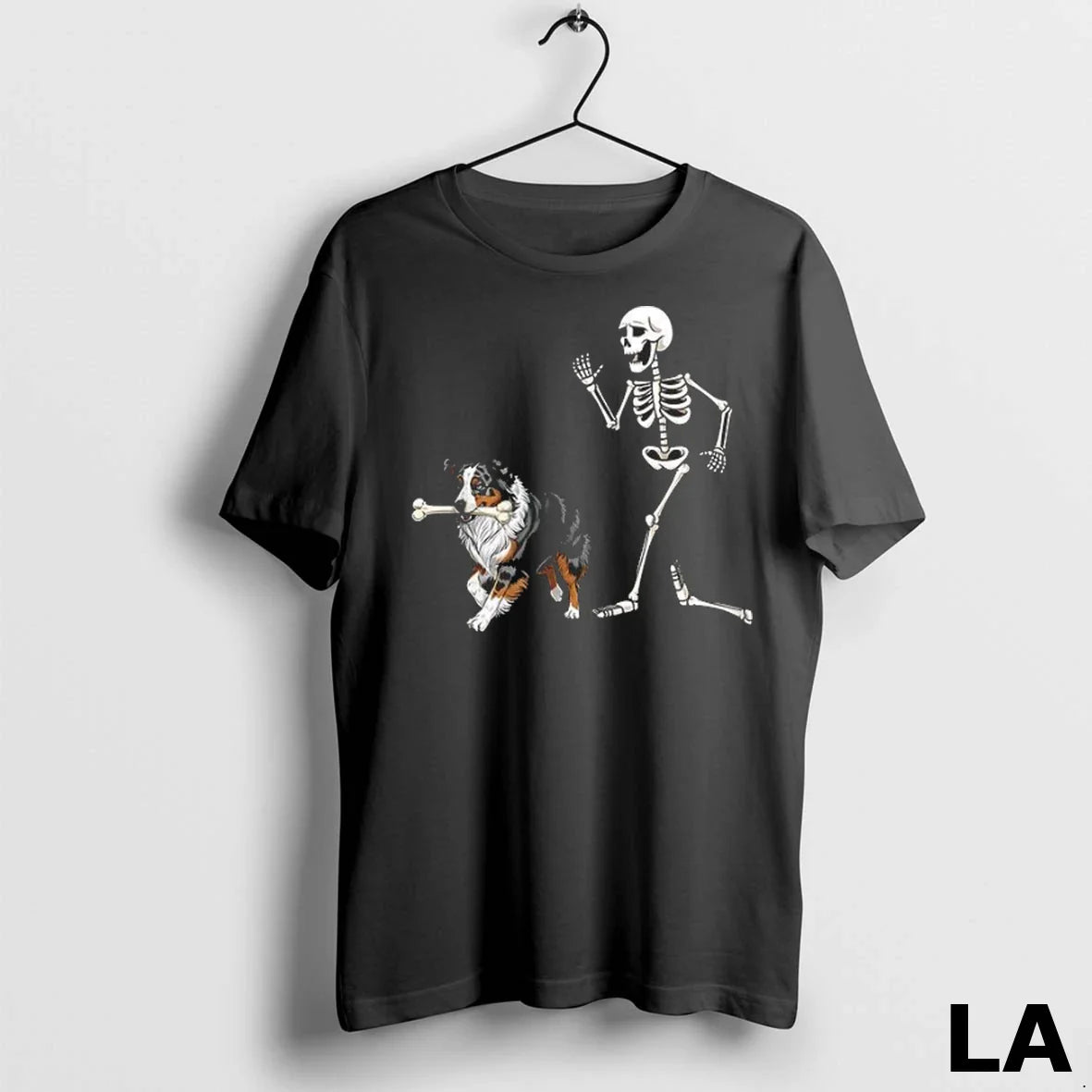 Original Halloween Australian Shepherd And Skeleton Hoodie Elegant
