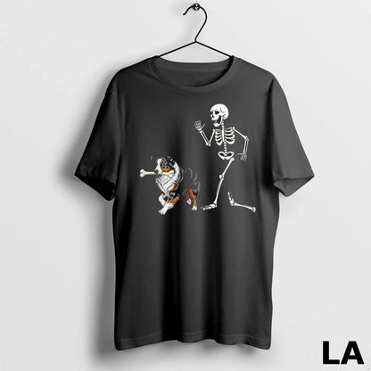 Original Halloween Australian Shepherd And Skeleton Hoodie Elegant