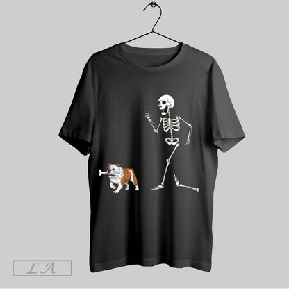 Original Halloween Bulldog And Skeleton Sweatshirt Premium Style