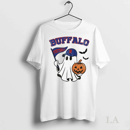 Original Halloween Ghost Buffalo Bills Football Flag Pumpkin Ladies