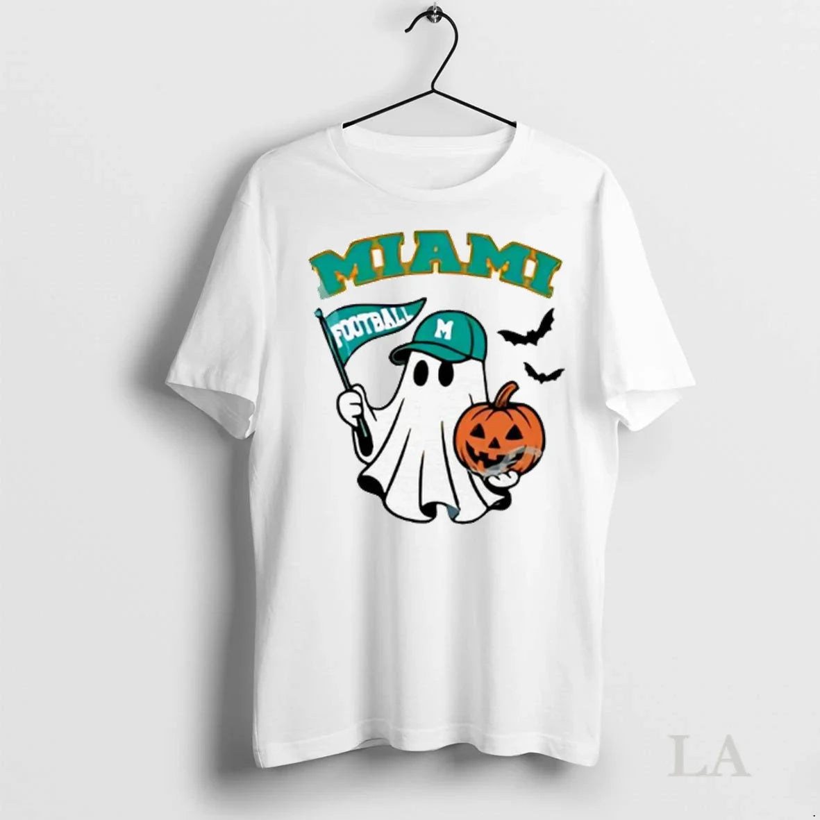 Original Halloween Ghost Miami Dolphins Football Flag Pumpkin Ladies