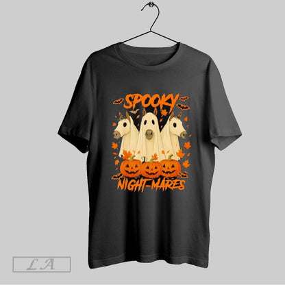 Original Halloween Vibes Horse Boo Ghost Spooky Night Mares Tee