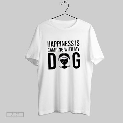 Original Happiness Is Camping My Dog Shirt Retro Merch