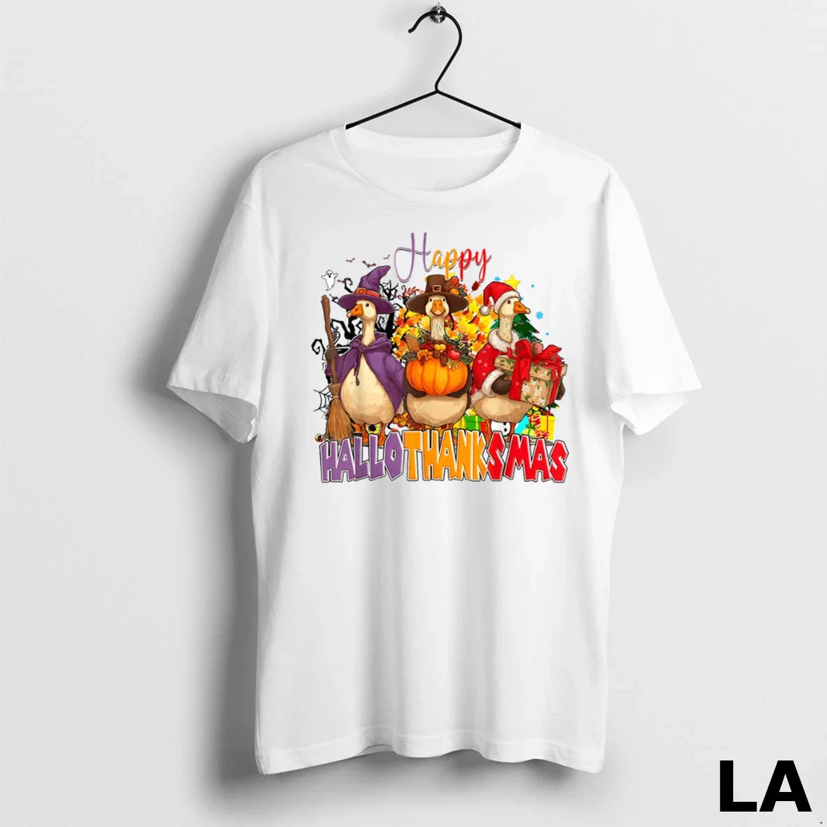 Original Happy Hallothanksmas Goose Halloween Thanksgiving Long