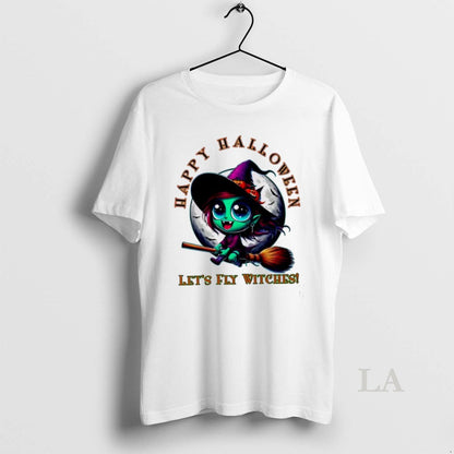 Original Happy Halloween Lets Fly Witches Vampire Witch Long Sleeve