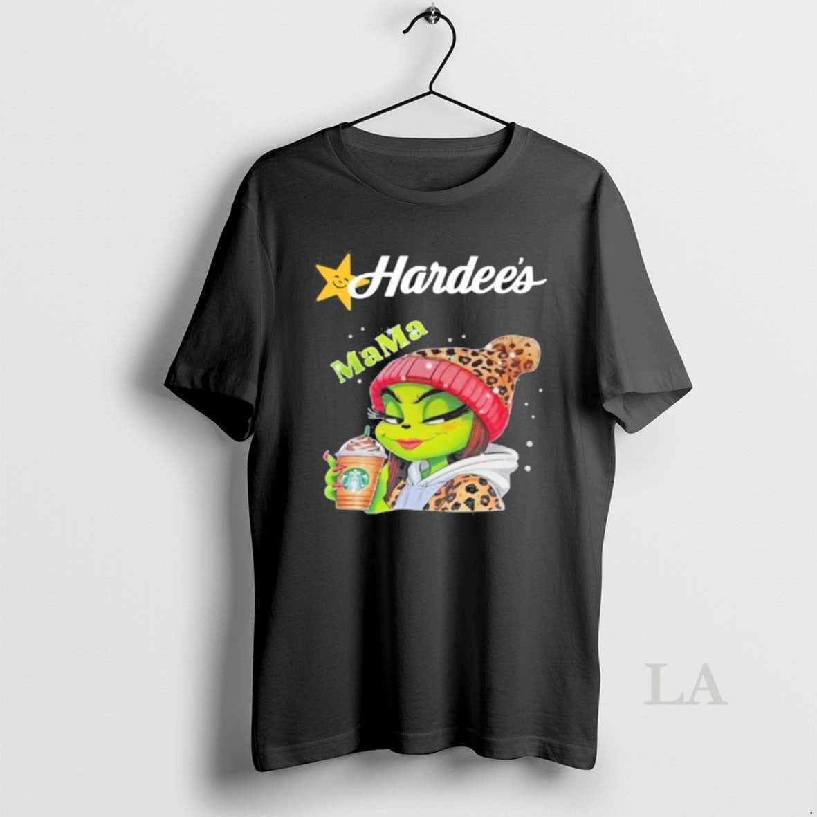 Original Hardees Logo Mama Grinch Drink Coffee TShirt Modern Apparel
