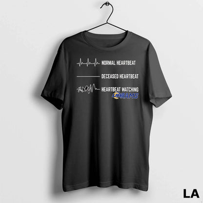 Original Heartbeat Watching Rams Black Allbluetees Tee Trendy Design