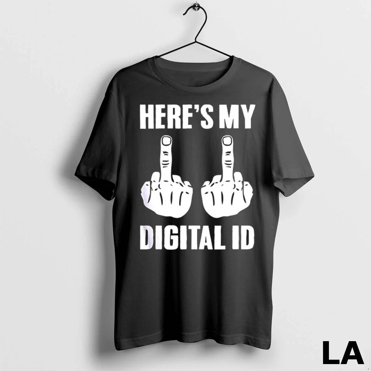 Original Heres My Digital Id Middle Fingers Long Sleeve Designer Style