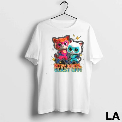 Original Hero Cat Super Kitties Bitsy Boots Blast Off Hoodie Designer