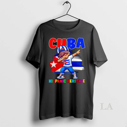Original Hispanic Heritage Month Cuban Flag Cuba Dabbing Shirt