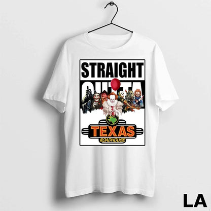 Original Horror Halloween Straight Outta Texas Roadhouse Long Sleeve