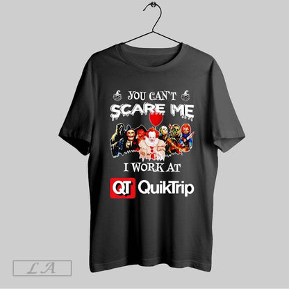 Original Horror Halloween You Cant Scare Me I Work Quiktrip Long