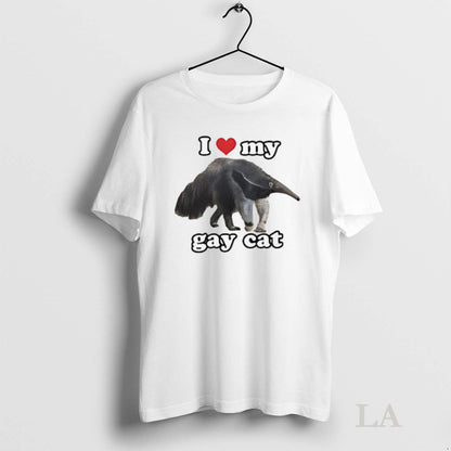 Original I Love My Gay Cat Giant Anteater Tee Modern Apparel