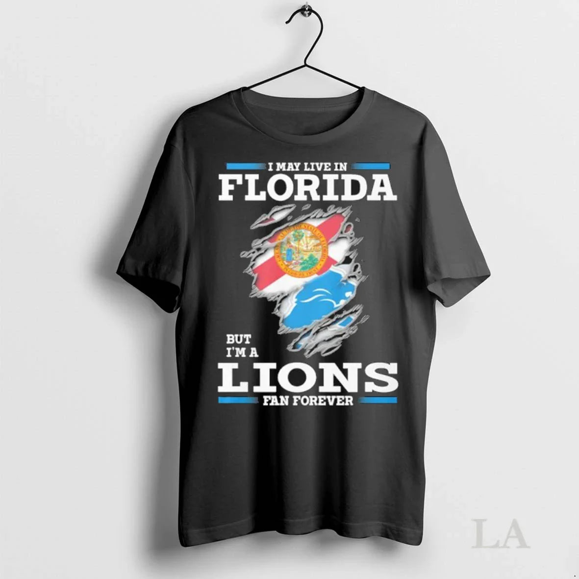 Original I May Live Florida But Im Detroit Lions Forever Long Sleeve
