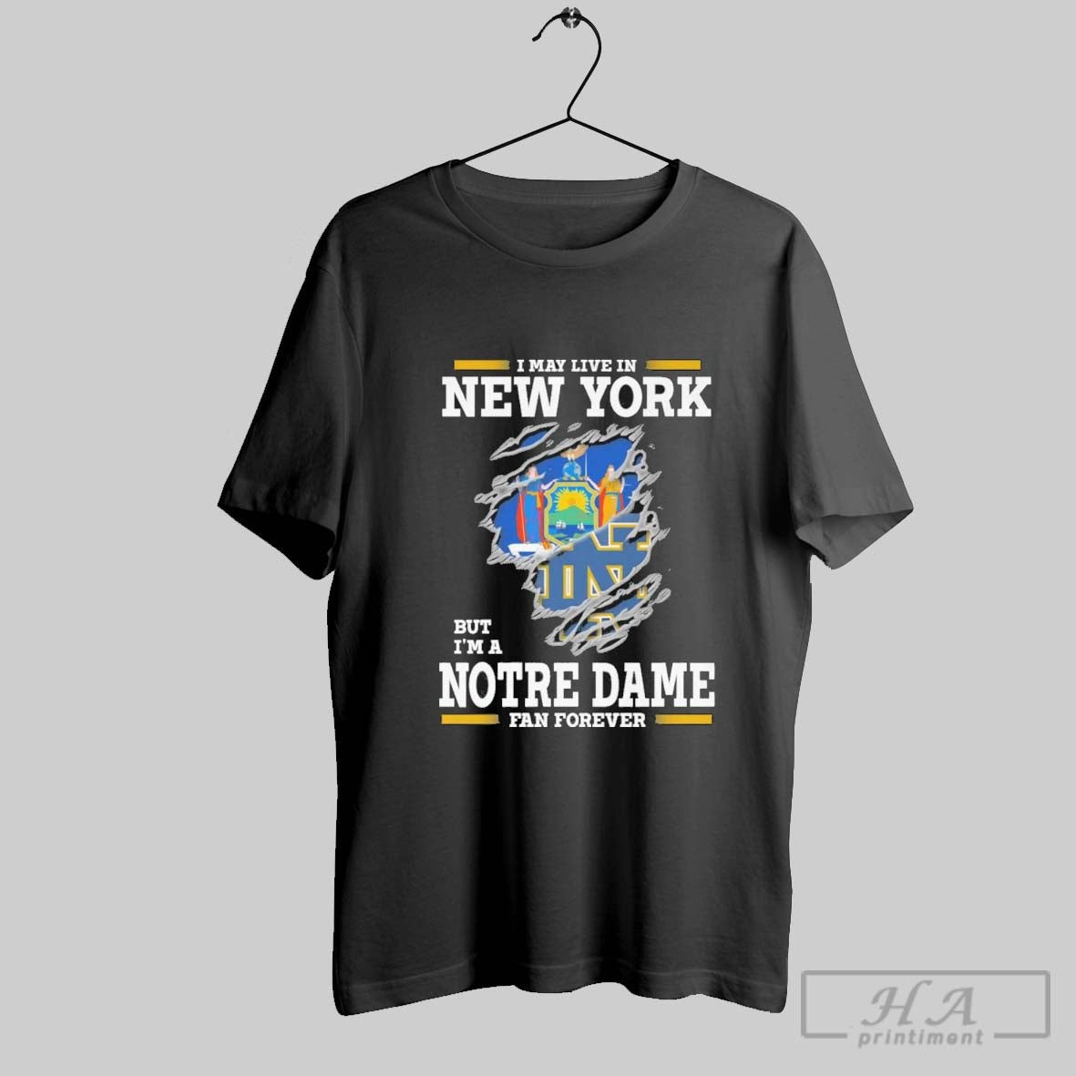 Original I May Live New York But Im Notre Dame Fighting Irish Hoodie