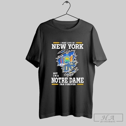Original I May Live New York But Im Notre Dame Fighting Irish Hoodie