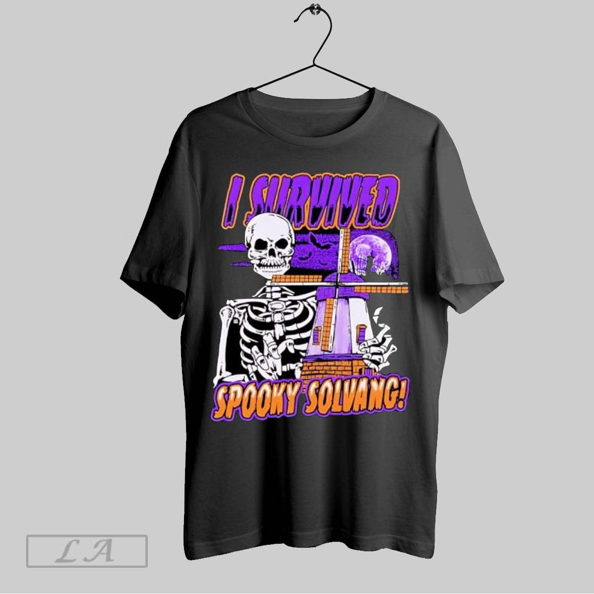 Original I Survived Spooky Solvang Skeleton Halloween Long Sleeve