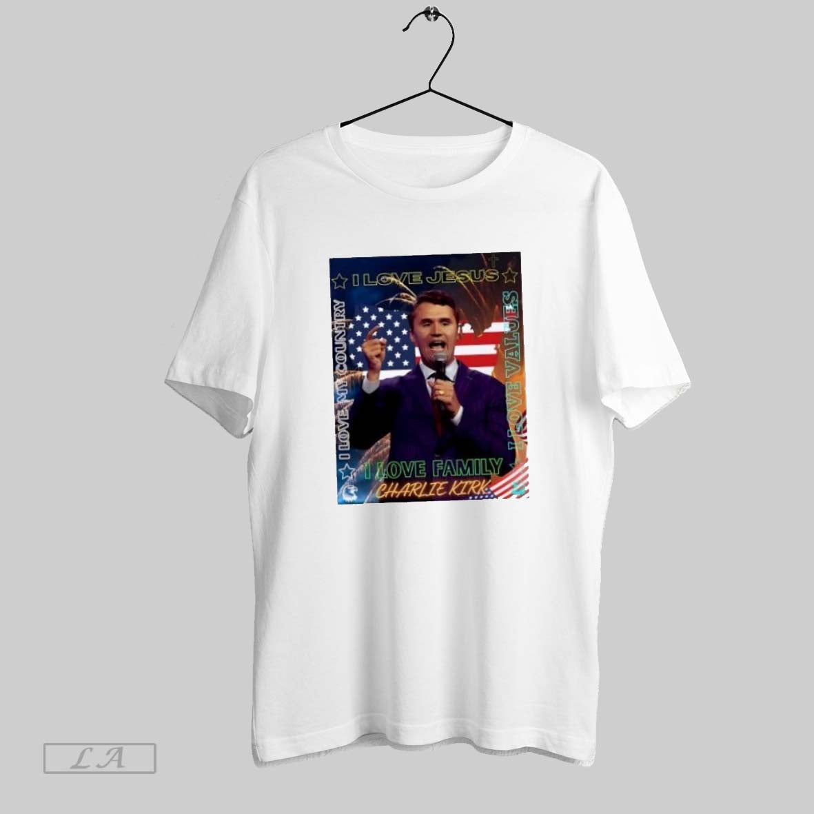 Original I Love Jesus I Love Family Charlie Kirk Us Flag Tank Top