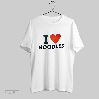 Original I Love Noodles Heart Ladies TShirt Trendy Art