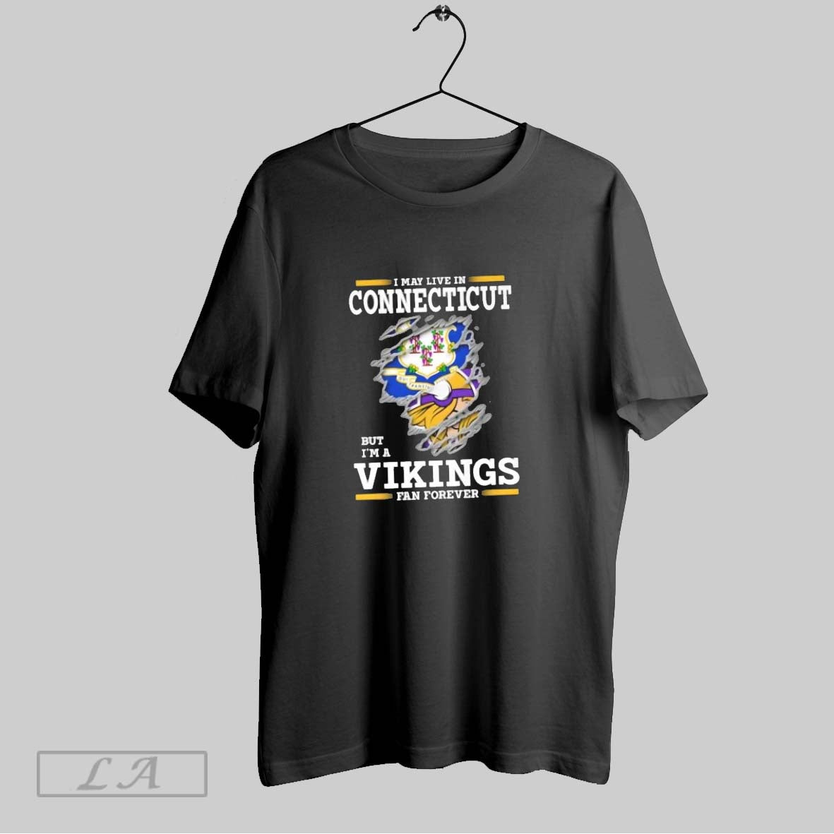 Original I May Live Connecticut But Im Minnesota Vikings Forever