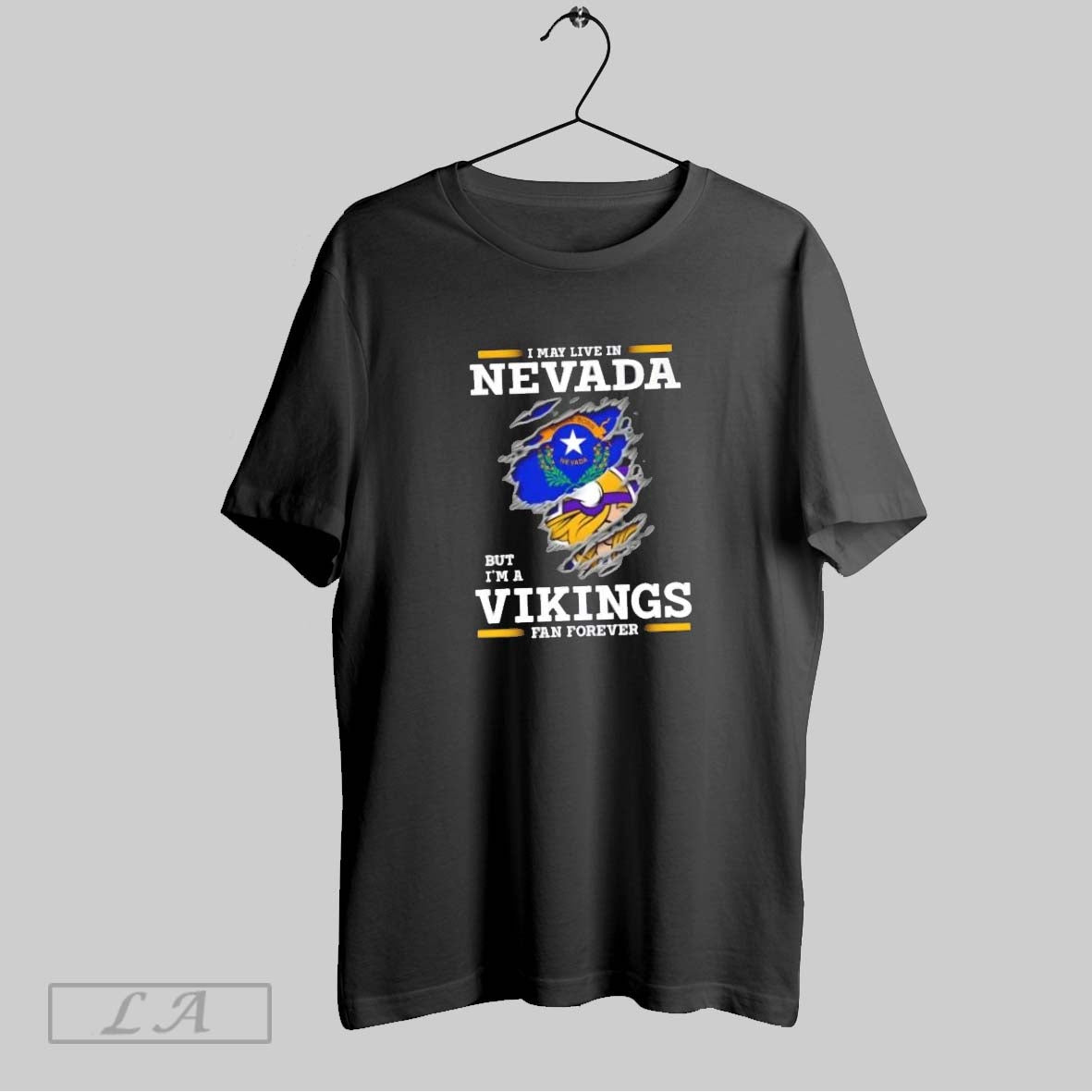 Original I May Live Nevada But Im Minnesota Vikings Forever Tee