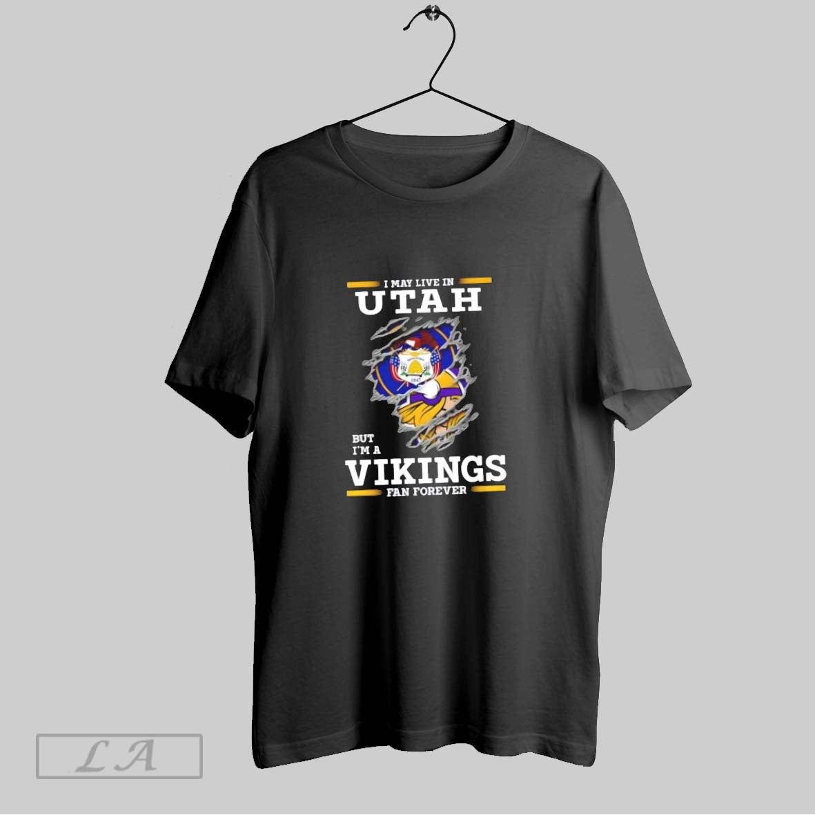 Original I May Live Utah But Im Minnesota Vikings Forever Tee