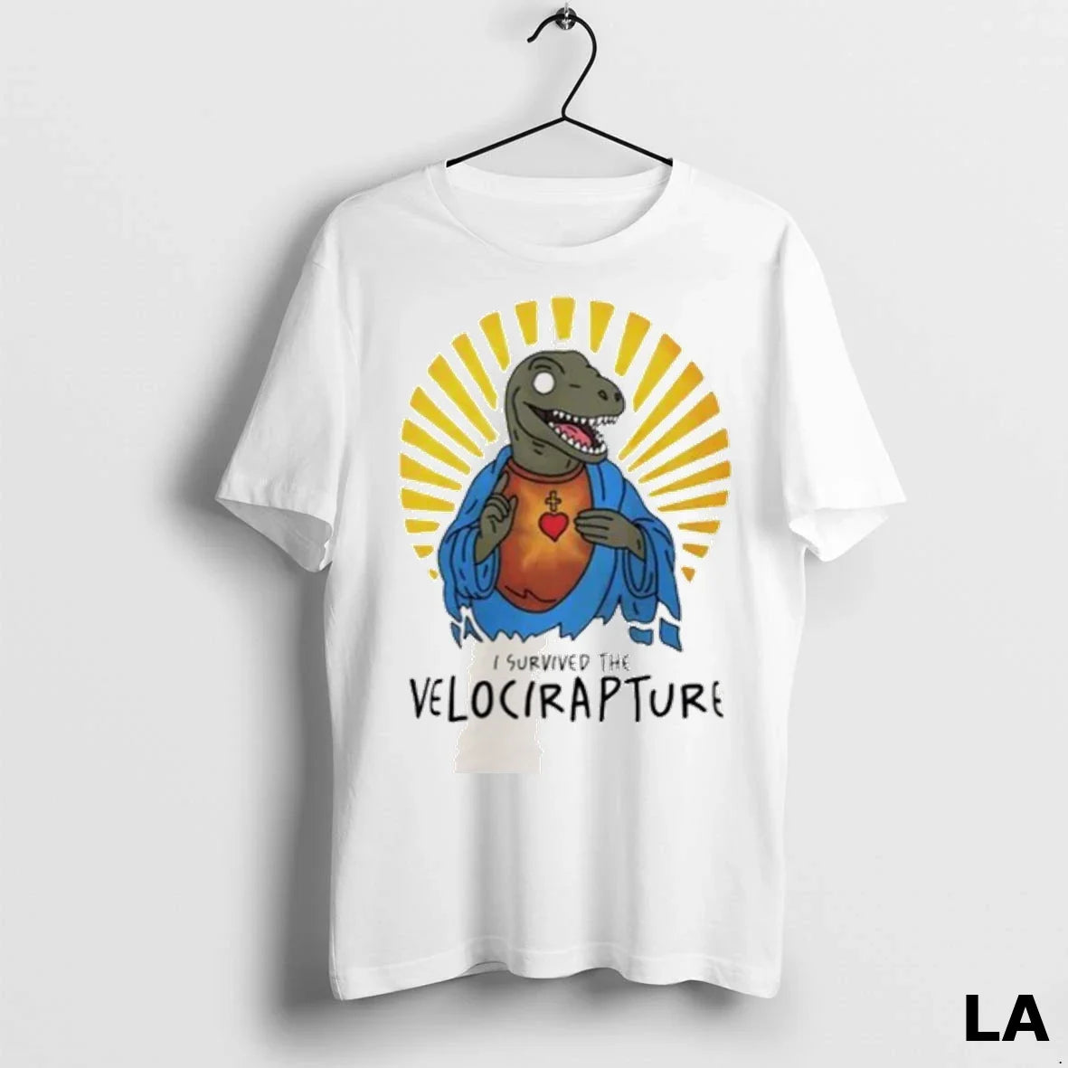 Original I Survived Velocirapture Raptor Jesus TShirt Classic Apparel