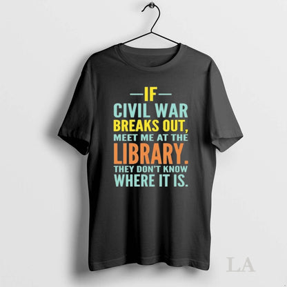 Original If Civil War Breaks Out Meet Me Library Tank Top Trendy