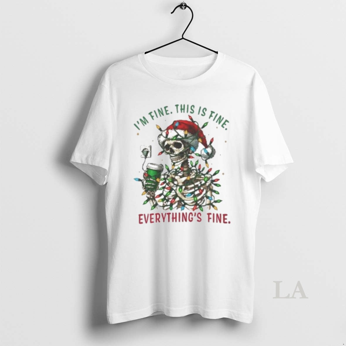 Original Im Fine This Is Fine Skull Light Everything Fine Sweatshirt