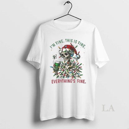 Original Im Fine This Is Fine Skull Light Everything Fine Sweatshirt
