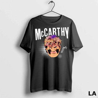 Original J J Mccarthy Swag Head Player Signature TShirt Elegant Design