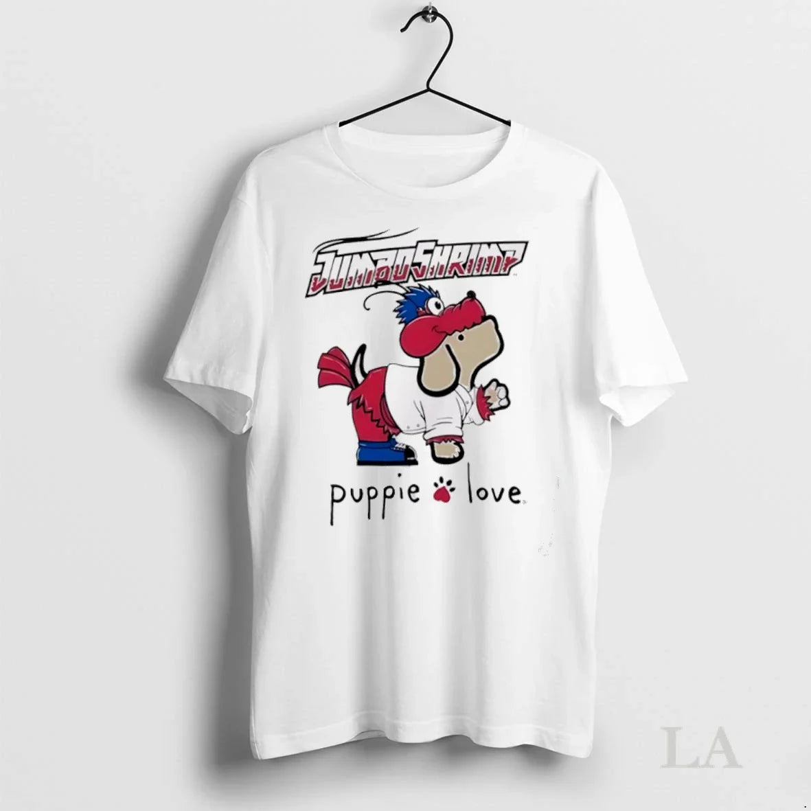 Original Jacksonville Jumbo Shrimp Puppie Love Sky Mascot Long Sleeve